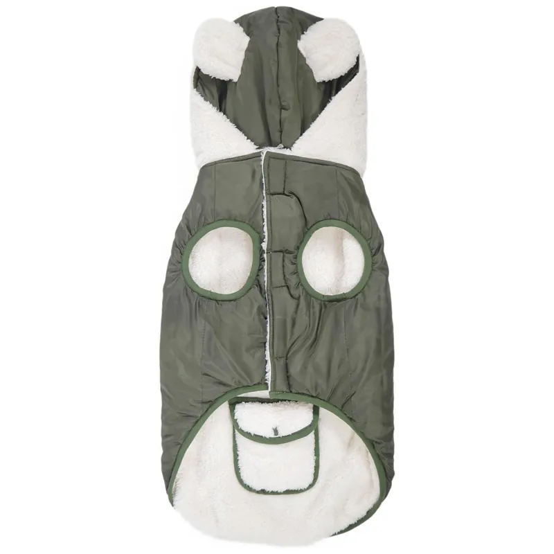 Rosewood Reversible Teddy Bear Dog Coat - Green